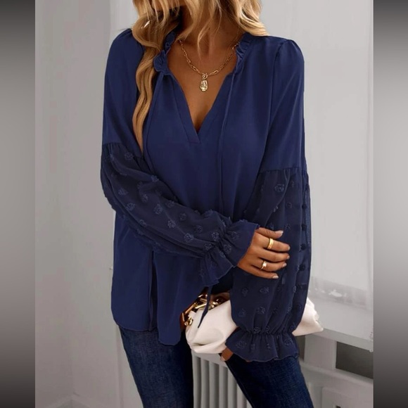 Boho Swiss Dot Oversized Blouse - Picture 14 of 16